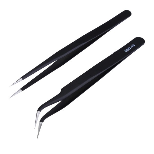 Set of 2 tweezers for electronic devices such as phones and other